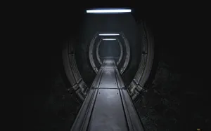 Mysterious Dark Underground Tunnel Wallpaper
