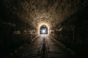 Mysterious Dark Underground Tunnel Wallpaper