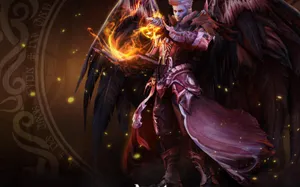 Mysterious Dark Wizard Casting A Spell Wallpaper