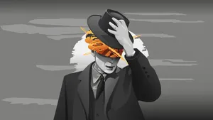 Mysterious Figure Explosive Thoughts Wallpaper