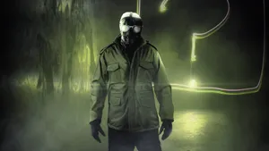 Mysterious_ Figure_in_ Gas_ Mask Wallpaper