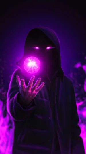 Mysterious_ Figure_with_ Purple_ Energy_ Orb Wallpaper