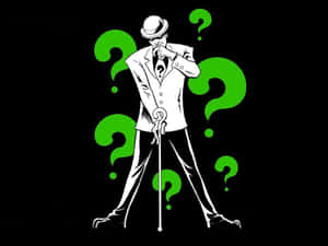 Mysterious Figurewith Question Marks Wallpaper