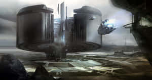 Mysterious Forerunner Structure In The World Of Halo Wallpaper