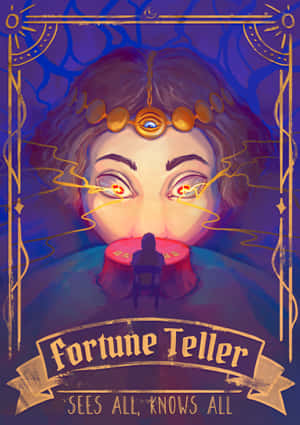 Mysterious Fortune Teller Gazing At Crystal Ball Wallpaper