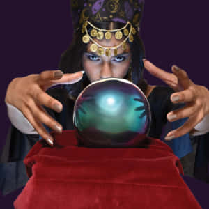 Mysterious Fortune Teller With Crystal Ball Wallpaper