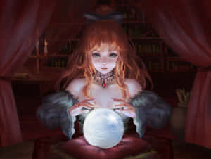 Mysterious Fortune Teller With Crystal Ball Wallpaper