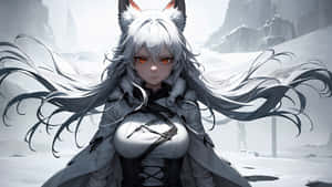 Mysterious Fox Girl Character Wallpaper