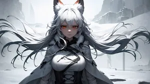 Mysterious Fox Girl Character Wallpaper