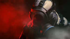 Mysterious_ Gas_ Mask_ Figure_ Red_ Haze.jpg Wallpaper