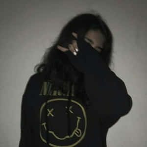 Mysterious Girl In Black Hoodie- Edgy Pfp Wallpaper