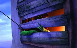 Mysterious_ Glimpse_ From_ Wooden_ Shutters Wallpaper