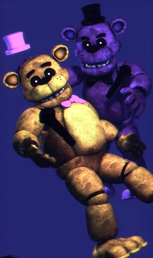 Mysterious Golden Freddy In The Shadows Wallpaper