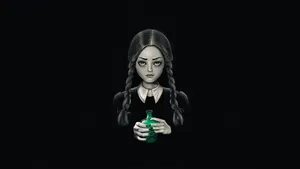 Mysterious Gothic Costume Ensemble Wallpaper