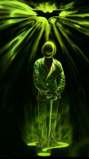 Mysterious Green Figure Art Wallpaper