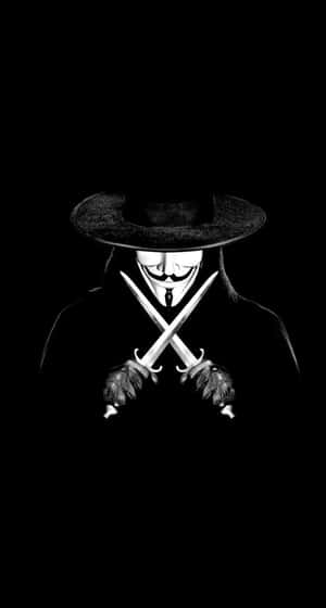 Mysterious Hackerin Hatand Mask Wallpaper