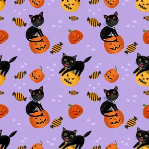 Mysterious Halloween Cat Lurking In The Shadows Wallpaper