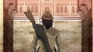 Mysterious Hunter Outside Cathedral Wallpaper