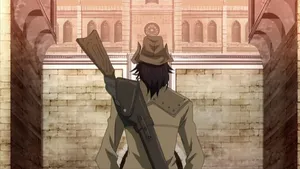 Mysterious Hunter Outside Cathedral Wallpaper