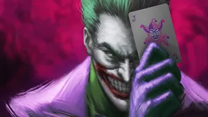 Mysterious Joker Card On A Dark Background Wallpaper