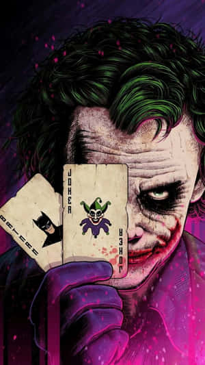 Mysterious Joker Card With Colorful Design Wallpaper