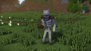 Mysterious Minecraft Skeleton In The Dark Wallpaper