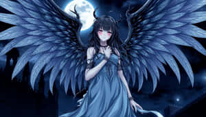 Mysterious_ Night_ Angel_ Anime_ Character Wallpaper