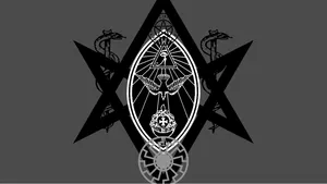 Mysterious Occult Symbolism In A Dark Forest Wallpaper