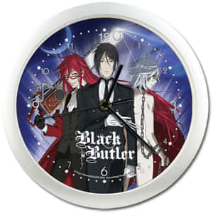 Mysterious Pluto From Black Butler Smirking On A Dark Background Wallpaper