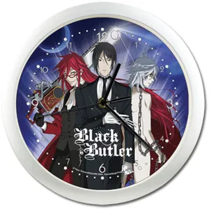 Mysterious Pluto From Black Butler Smirking On A Dark Background Wallpaper