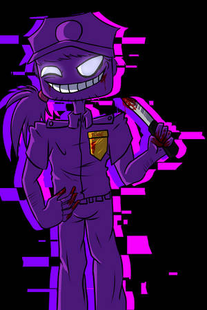 Mysterious Purple Guy With Knife Wallpaper