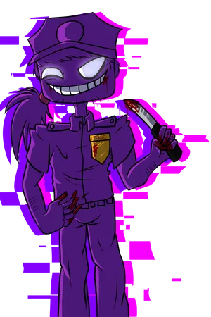 Mysterious Purple Guy With Knife Wallpaper