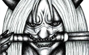 Mysterious Reaper Death Seal With Glowing Eyes In The Darkness Wallpaper