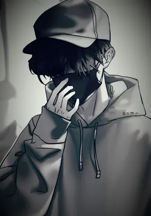 Mysterious Sad Boy In Hoodie And Mask Wallpaper