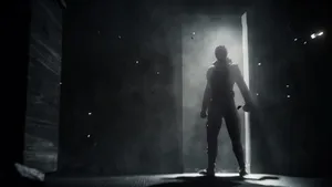 Mysterious Silhouette Entrance Wallpaper