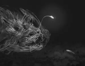 Mysterious Silhouette In A Dark Forest Wallpaper