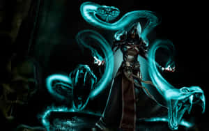 Mysterious Sorcerer Casting A Powerful Spell Wallpaper