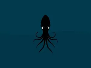 Mysterious Squid Silhouette Wallpaper