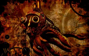 Mysterious Steampunk World In Darkness Wallpaper