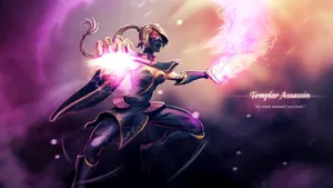 Mysterious Templar Assassin In Action Wallpaper