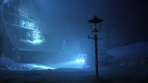 Mysterious_ Winter_ Night_ At_ Manor Wallpaper