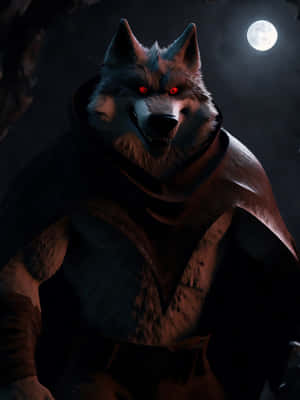 Mysterious_ Wolf_ Under_ Moonlight Wallpaper