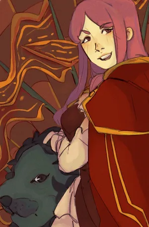 Mysterious Womanwith Green Dragon Wallpaper