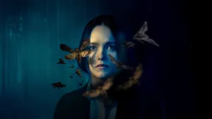Mysterious Womanwith Moths Wallpaper
