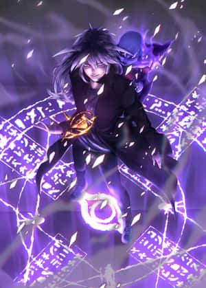 Mysterious Yami Bakura Smirking In The Shadows Wallpaper