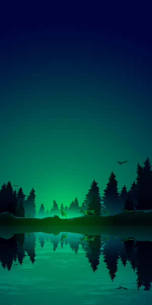 Mystic Dark Green Background On Iphone Wallpaper