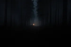 Mystic Forest Lantern Glow Wallpaper