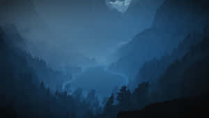 Mystic_ Moonlit_ Mountain_ Valley_4 K Wallpaper