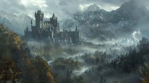 Mystic_ Mountain_ Castle Wallpaper