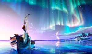 Mystic Priestess In Moonlight Enclave Wallpaper